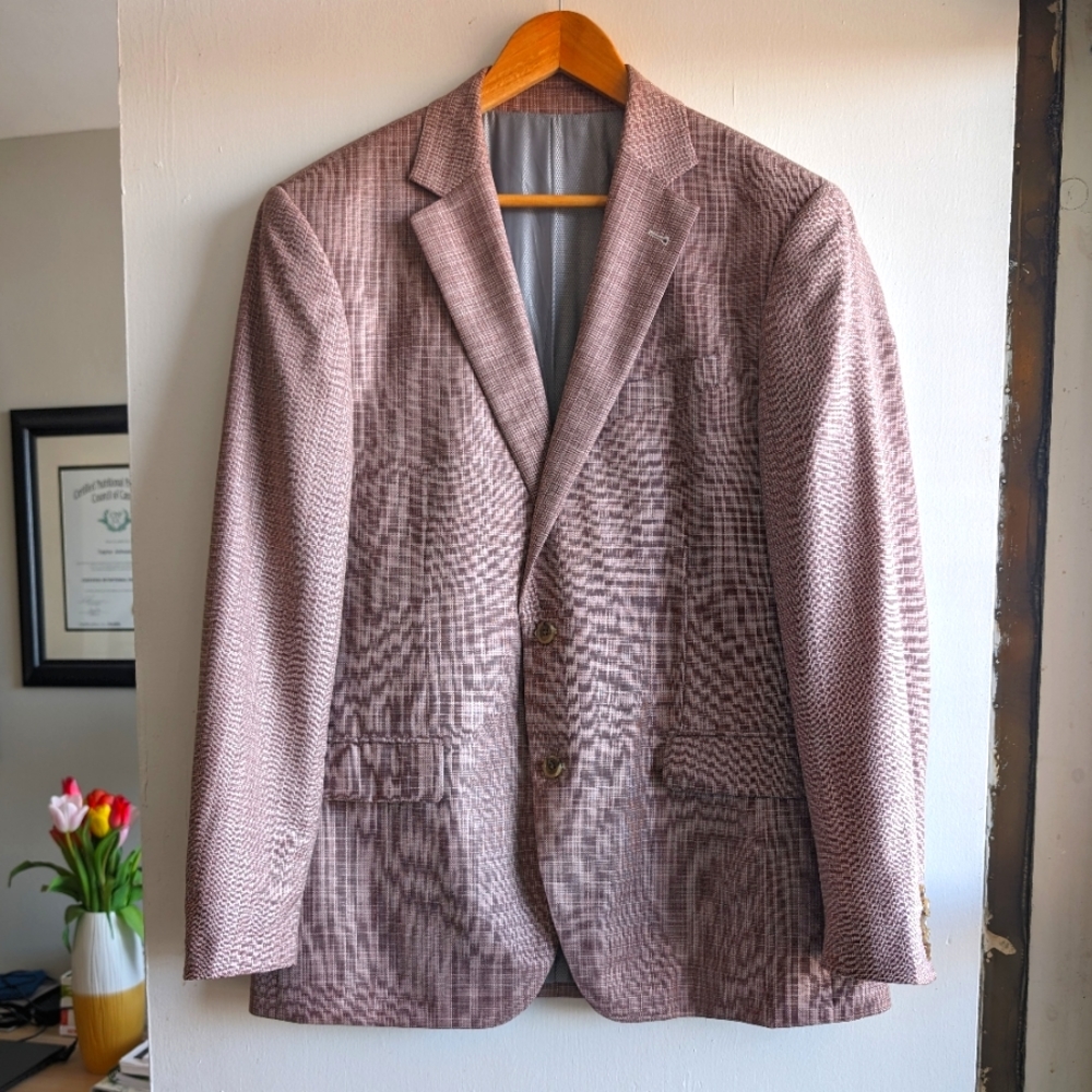 Frank and Oak Logan blazer in dusty pink/red